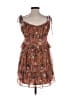 City Studio Floral Brown Tan Cocktail Dress Size XL - photo 2