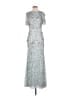 Mac Duggal 100% Polyester Silver Cocktail Dress Size 4 - photo 1