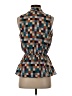 Poema 100% Polyester Teal Sleeveless Blouse Size S - photo 2