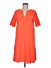 Everly 100% Polyester Solid Orange Casual Dress Size M - photo 1