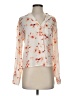 Worthington 100% Polyester Floral Orange Long Sleeve Blouse Size XS - photo 1