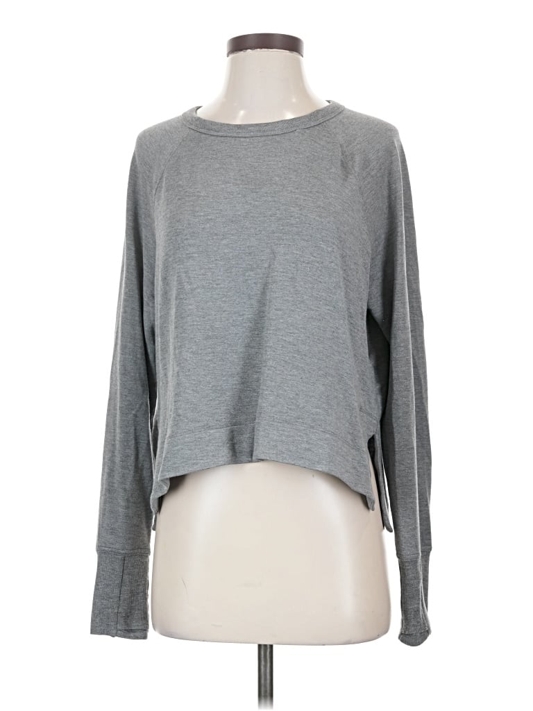 Pre-owned Athleta Long Sleeve T-shirt In Gray