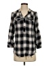 Hester & Orchard Plaid Gray 3/4 Sleeve Button-Down Shirt Size S - photo 1