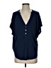 Amour Vert Blue Short Sleeve Henley Size S - photo 1