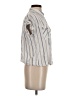 Pink Rose Stripes Ivory Short Sleeve Button-Down Shirt Size S - photo 4
