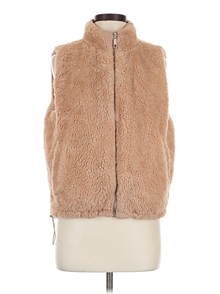 Pre-owned Unbranded Faux Fur Vest In Tan