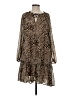 Studio A 100% Polyester Animal Print Brown Casual Dress Size S - photo 1