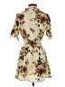 Justify 100% Polyester Floral Tan Casual Dress Size S - photo 2