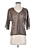 Minkpink Metallic Silver 3/4 Sleeve Blouse Size S - photo 1