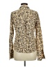 Alfani Animal Print Tan Long Sleeve Silk Top Size 6 - photo 2