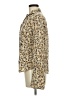Alfani Animal Print Tan Long Sleeve Silk Top Size 6 - photo 5