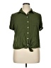 J.Crew Mercantile 100% Polyester Green Short Sleeve Blouse Size XL - photo 1