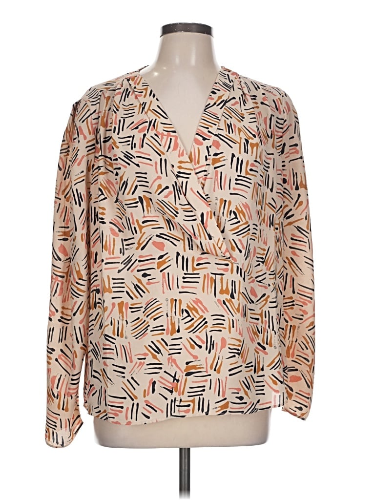 Pre-owned Cabi Long Sleeve Blouse In Orange