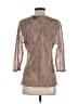 DKNY 100% Silk Animal Print Brown 3/4 Sleeve Silk Top Size 14 - photo 2
