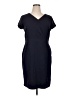 Talbots Solid Blue Casual Dress Size 14 - photo 1