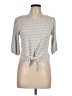 Gyft Gray 3/4 Sleeve Top Size L - photo 1