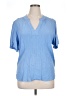 Well Worn 100% Viscose Blue Short Sleeve Blouse Size XXL - photo 1