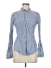 Sandra Ingrish Stripes Blue Long Sleeve Button-Down Shirt Size M - photo 1