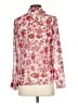 Express Outlet 100% Polyester Floral Pink Long Sleeve Blouse Size XS - photo 2
