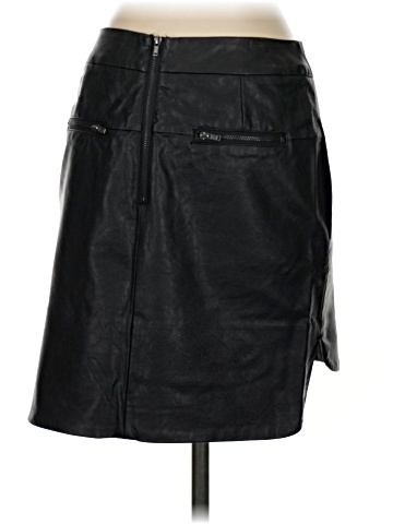 Red Saks Fifth Avenue Faux Leather Skirt (view 2)