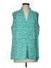 Laundry by Shelli Segal 100% Polyester Teal Sleeveless Blouse Size L - photo 1
