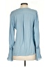 Joie 100% Silk Blue Long Sleeve Silk Top Size S - photo 2