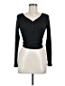 DAZY Black Long Sleeve Henley Size M - photo 1