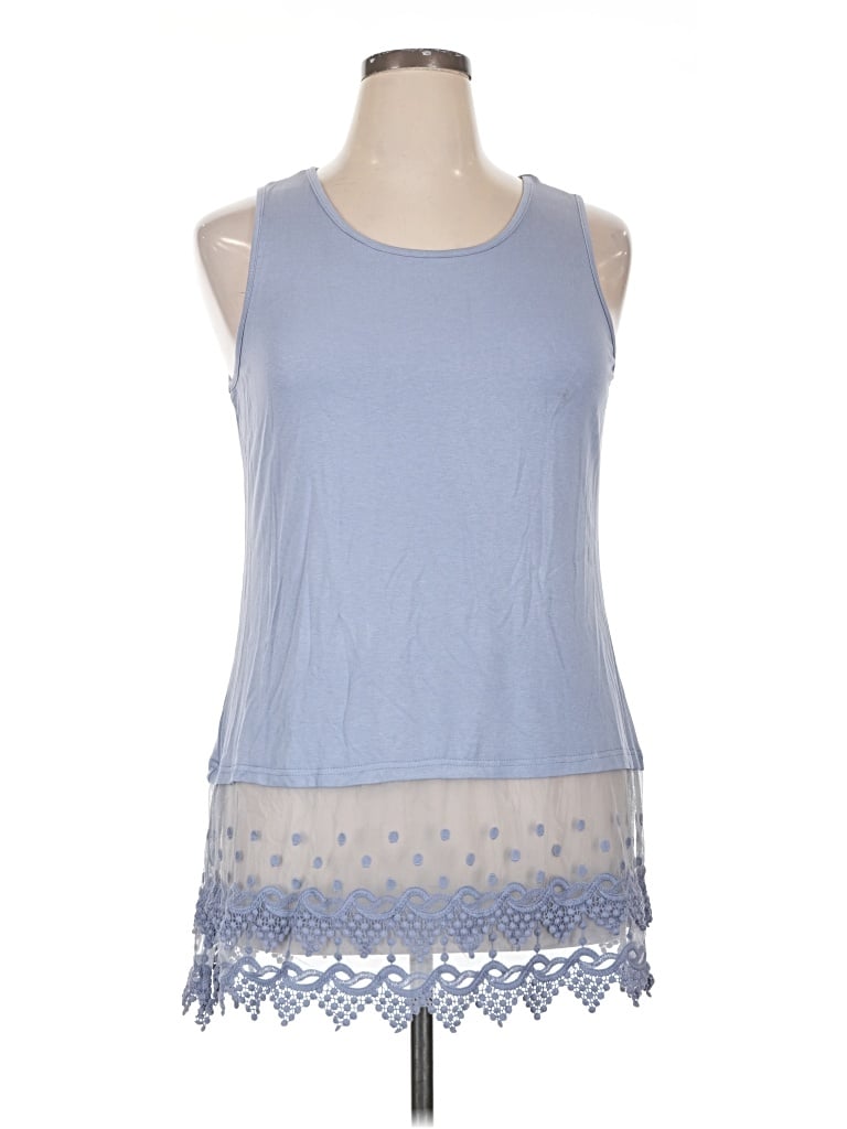 Pre-owned Kaktus Sleeveless Top Blue Halter Neckline Tops