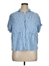 Universal Thread Stripes Blue Short Sleeve Blouse Size XL - photo 1