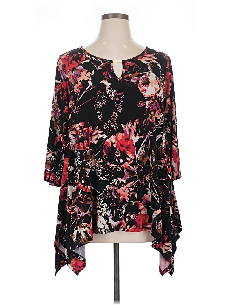 Pre-owned Avenue 3/4 Sleeve Blouse In Black