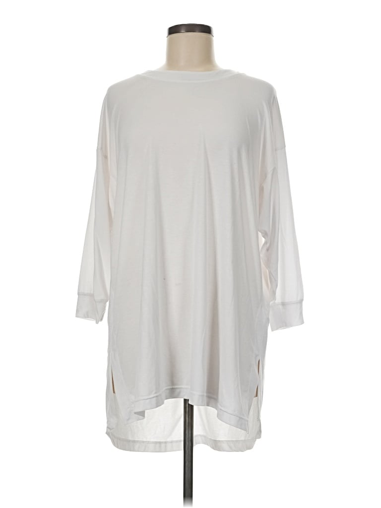 Pre-owned Athleta 3/4 Sleeve T-shirt In Silver
