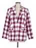 Liz Claiborne Checkered-gingham Burgundy Blazer Size 4 - photo 1