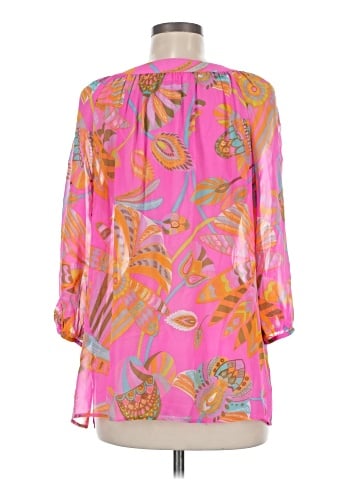 Trina Turk 3/4 Sleeve Silk Top (view 2)
