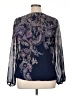 DressBarn 100% Polyester Paisley Blue Long Sleeve Blouse Size XL - photo 2