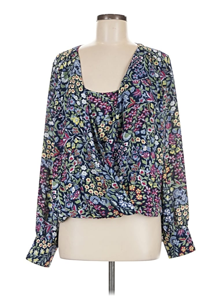 Pre-owned Bcbgmaxazria Long Sleeve Blouse In Blue