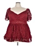 Torrid Burgundy Short Sleeve Blouse Size 3X Plus (3) - photo 1