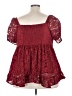 Torrid Burgundy Short Sleeve Blouse Size 3X Plus (3) - photo 2