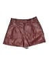 Avec Les Filles 100% Polyurethane Metallic Burgundy Shorts Size M - photo 1