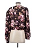 Express 100% Polyester Black Burgundy 3/4 Sleeve Blouse Size S - photo 2