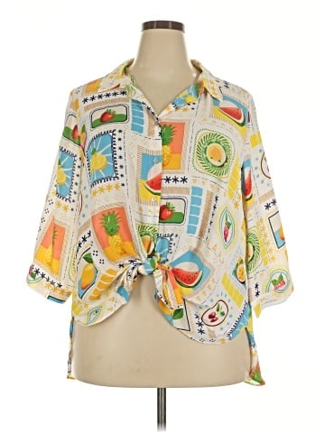 Rose + Olive 3/4 Sleeve Blouse (view 1)