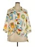 Rose + Olive 100% Polyester Print Yellow 3/4 Sleeve Blouse Size 2X - photo 1