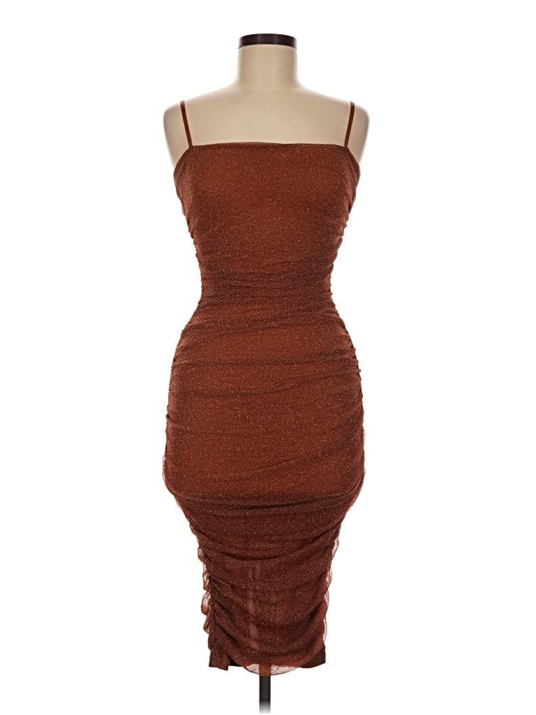 Pre-owned Privy Cocktail Dress In Brown
