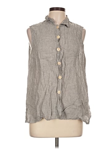 Flax Sleeveless Button-Down Shirt (view 1)