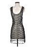 Black 100% Polyester Chevron-herringbone Silver Black Cocktail Dress Size S - photo 1