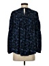 Ann Taylor LOFT 100% Polyester Blue Long Sleeve Blouse Size S - photo 2
