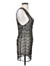 Black 100% Polyester Chevron-herringbone Silver Black Cocktail Dress Size S - photo 4
