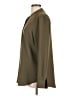 Equipment 100% Polyester Solid Green Long Sleeve Blouse Size L - photo 5