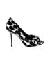 Gucci 100% Satin Animal Print Ivory Black Heels Size 7 1/2 - photo 1