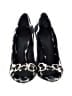 Gucci 100% Satin Animal Print Ivory Black Heels Size 7 1/2 - photo 2