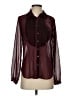 Gap 100% Polyester Burgundy Long Sleeve Blouse Size S - photo 1